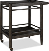 Rockport Yin Two Shelf Rolling Bar Cart by Modus Furniture at Eve Furniture