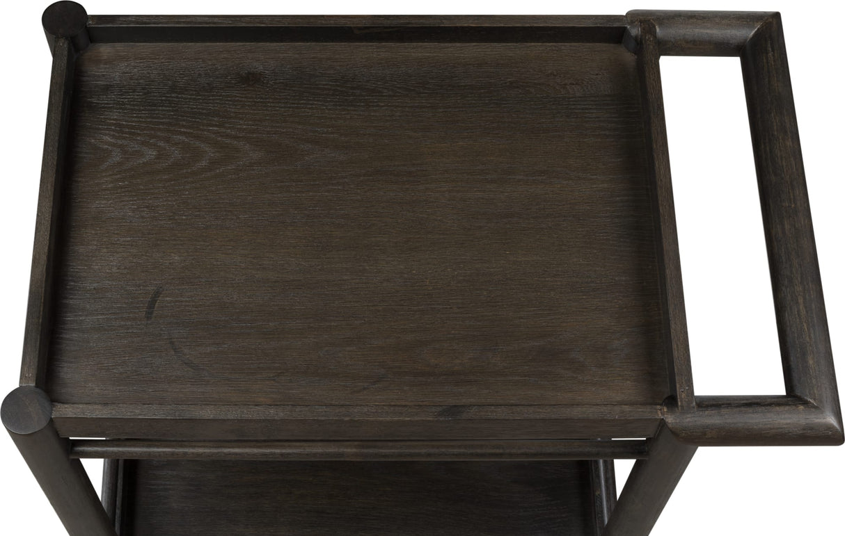 Rockport Yin Two Shelf Rolling Bar Cart by Modus Furniture at Eve Furniture