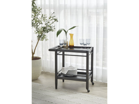 Rockport Yin Two Shelf Rolling Bar Cart by Modus Furniture at Eve Furniture