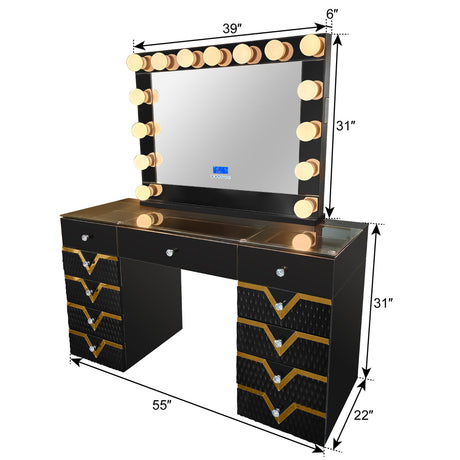 Rockstar Black Vanity Set by New Era Innovations at Eve Furniture