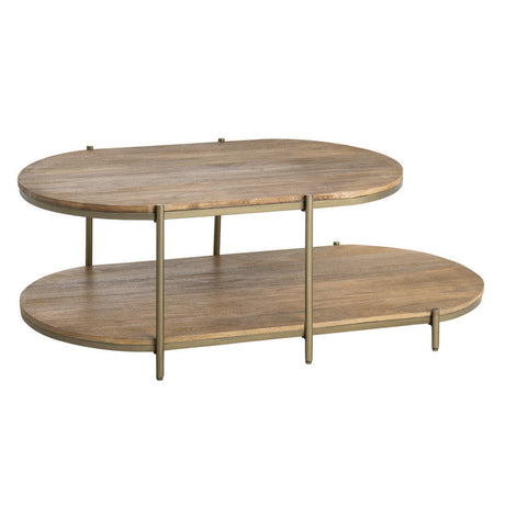 Rockwell Brown/Gold Cocktail Table by Crestview at Eve Furniture