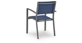 Rocky Creek Blue/Gray Outdoor Sling Arm Chair (Set of 4) by Ashley at Eve Furniture