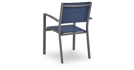 Rocky Creek Blue/Gray Outdoor Sling Arm Chair (Set of 4) by Ashley at Eve Furniture