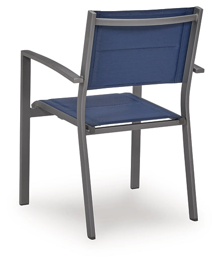 Rocky Creek Blue/Gray Sling Arm Chair Set of 4 by Ashley at Eve Furniture