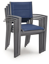 Rocky Creek Blue/Gray Sling Arm Chair Set of 4 by Ashley at Eve Furniture
