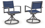 Rocky Creek Blue/Gray Sling Swivel Chair Set of 2 by Ashley at Eve Furniture
