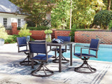 Rocky Creek Gray Outdoor Dining Table and 4 Chairs by Ashley at Eve Furniture