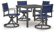Rocky Creek Gray Outdoor Dining Table and 4 Chairs by Ashley at Eve Furniture