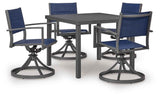 Rocky Creek Gray Outdoor Dining Table and 4 Chairs by Ashley at Eve Furniture