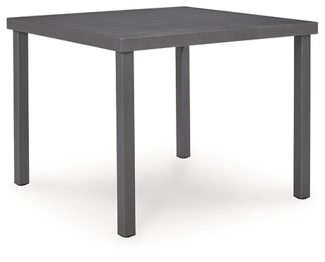 Rocky Creek Gray Square Dining Table w/UMB OPT by Ashley at Eve Furniture