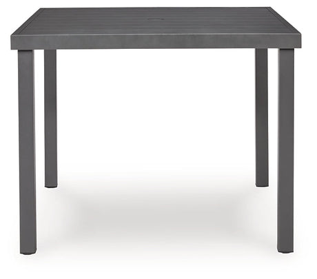 Rocky Creek Gray Square Dining Table w/UMB OPT by Ashley at Eve Furniture