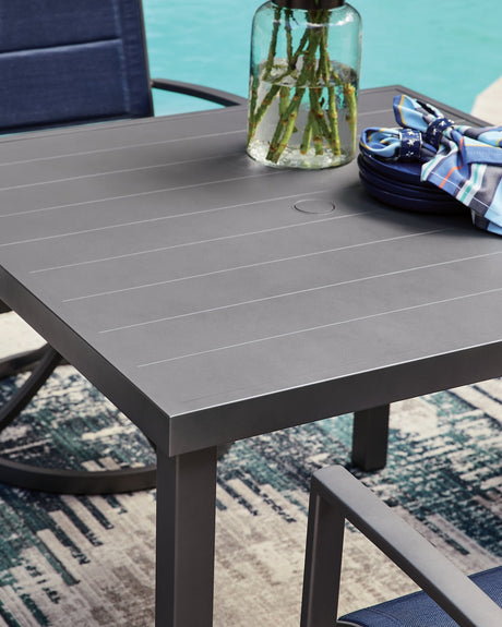 Rocky Creek Gray Square Dining Table w/UMB OPT by Ashley at Eve Furniture