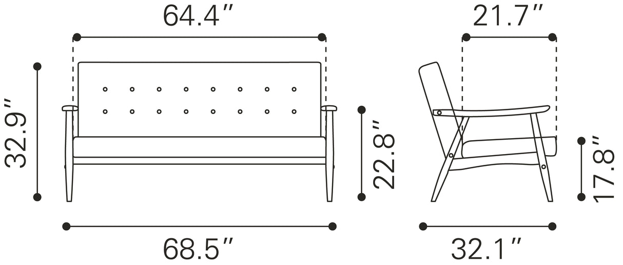 Rocky Sofa Putty by Zuomod at Eve Furniture