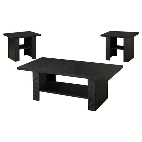 Rodez 3-Piece Occasional Table Set Black Oak