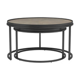 Rodrigo 2-Piece Round Nesting Tables Weathered Elm