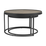 Rodrigo 2-Piece Round Nesting Tables Weathered Elm