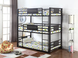 Rogen Dark Bronze Twin Triple Bunk Bed