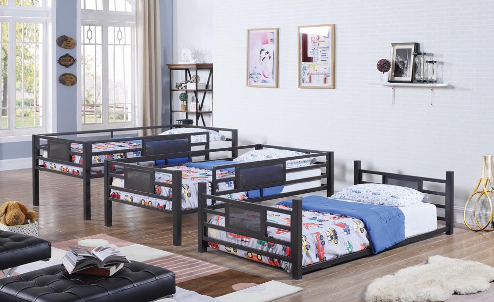 Rogen Dark Bronze Twin Triple Bunk Bed