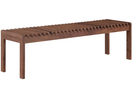 Rohe Bench Walnut Brown by Moe's Home at Eve Furniture