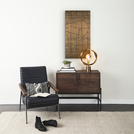 Roho Painted Gold Metal Wall Art by Mercana at Eve Furniture