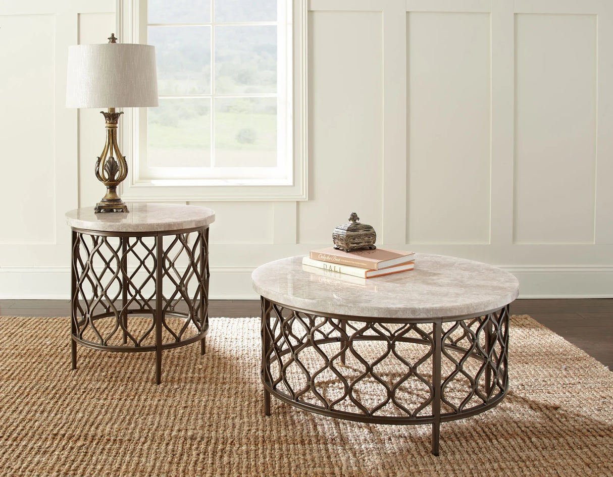 Roland Marble Top Cocktail Table by Steve Silver at Eve Furniture