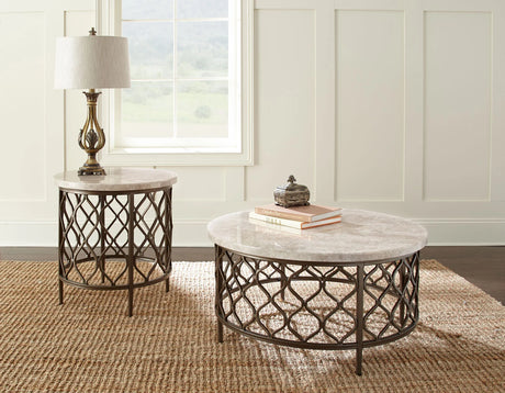 Roland Marble Top Cocktail Table by Steve Silver at Eve Furniture