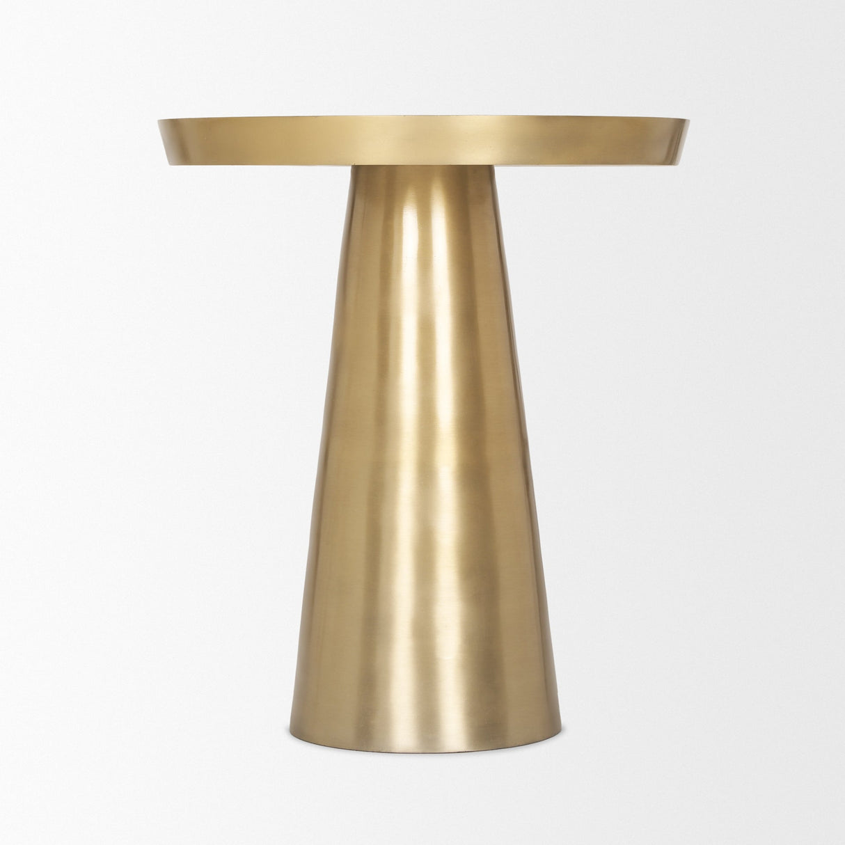 Roland Satin Brass Cast Aluminum Metal Accent Table by Mercana at Eve Furniture