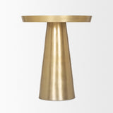 Roland Satin Brass Cast Aluminum Metal Accent Table by Mercana at Eve Furniture