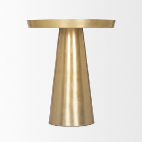Roland Satin Brass Cast Aluminum Metal Accent Table by Mercana at Eve Furniture