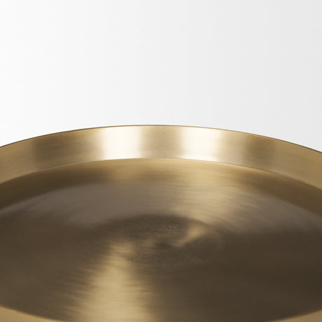 Roland Satin Brass Cast Aluminum Metal Accent Table by Mercana at Eve Furniture