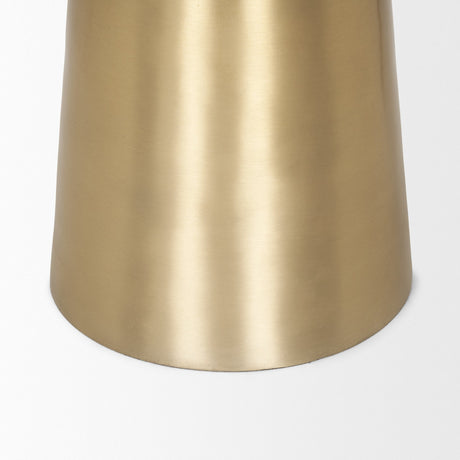 Roland Satin Brass Cast Aluminum Metal Accent Table by Mercana at Eve Furniture