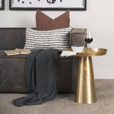 Roland Satin Brass Cast Aluminum Metal Accent Table by Mercana at Eve Furniture