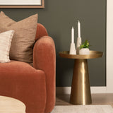 Roland Satin Brass Cast Aluminum Metal Accent Table by Mercana at Eve Furniture