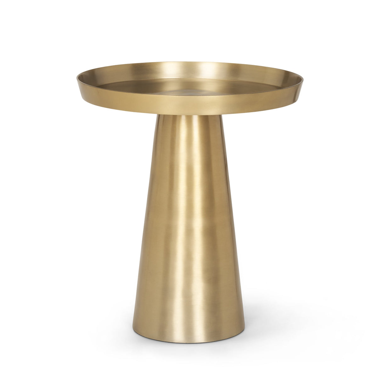 Roland Satin Brass Cast Aluminum Metal Accent Table by Mercana at Eve Furniture