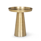 Roland Satin Brass Cast Aluminum Metal Accent Table by Mercana at Eve Furniture