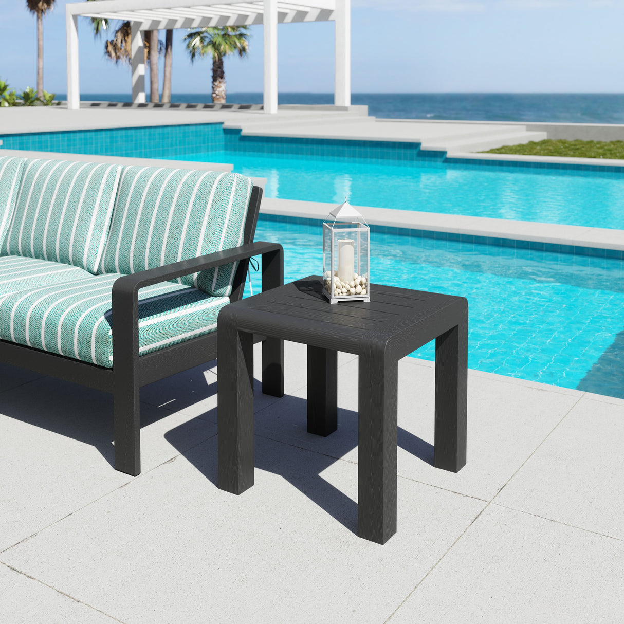 Rolig Black Outdoor Side Table by Zuomod at Eve Furniture