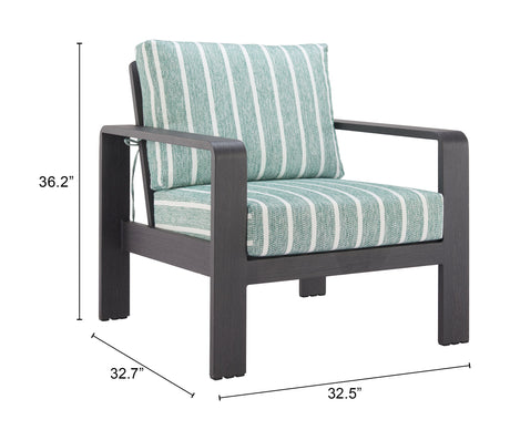 Rolig Green Outdoor Armchair by Zuomod at Eve Furniture
