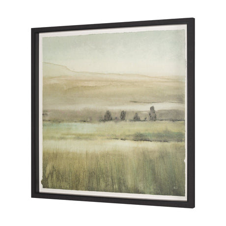 Rolling Fields I Hand Embellished Black Framed Watercolor Art Print on Paper Mounted with Backing by Mercana at Eve Furniture