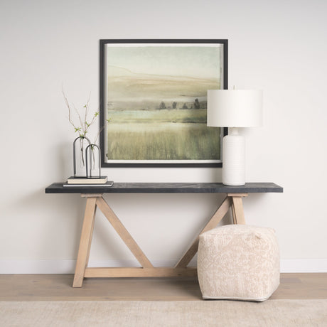 Rolling Fields I Hand Embellished Black Framed Watercolor Art Print on Paper Mounted with Backing by Mercana at Eve Furniture