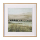 Rolling Fields I Hand Embellished Brown Framed Watercolor Art Print on Paper Mounted with Backing by Mercana at Eve Furniture