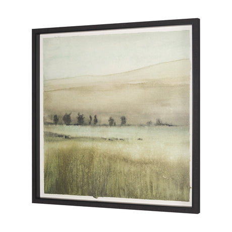 Rolling Fields II Hand Embellished Black Framed Watercolor Art Print on Paper Mounted with Backing by Mercana at Eve Furniture