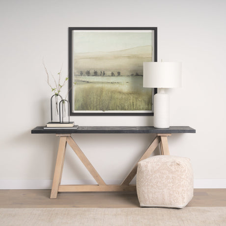 Rolling Fields II Hand Embellished Black Framed Watercolor Art Print on Paper Mounted with Backing by Mercana at Eve Furniture