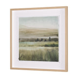 Rolling Fields II Hand Embellished Brown Framed Watercolor Art Print on Paper Mounted with Backing by Mercana at Eve Furniture