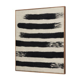 Rollins Large Cream w/ Black Stripes Wool Framed Art by Mercana at Eve Furniture