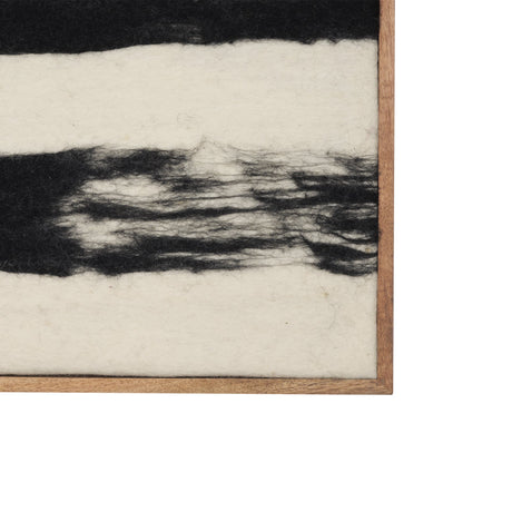 Rollins Large Cream w/ Black Stripes Wool Framed Art by Mercana at Eve Furniture