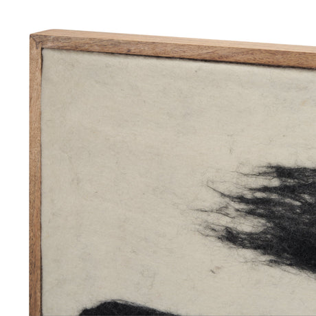 Rollins Large Cream w/ Black Stripes Wool Framed Art by Mercana at Eve Furniture