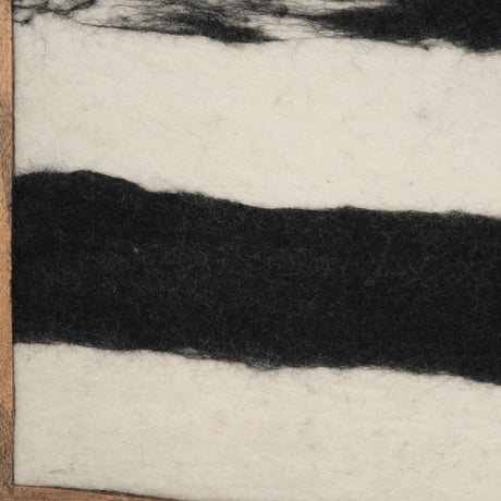 Rollins Large Cream w/ Black Stripes Wool Framed Art by Mercana at Eve Furniture