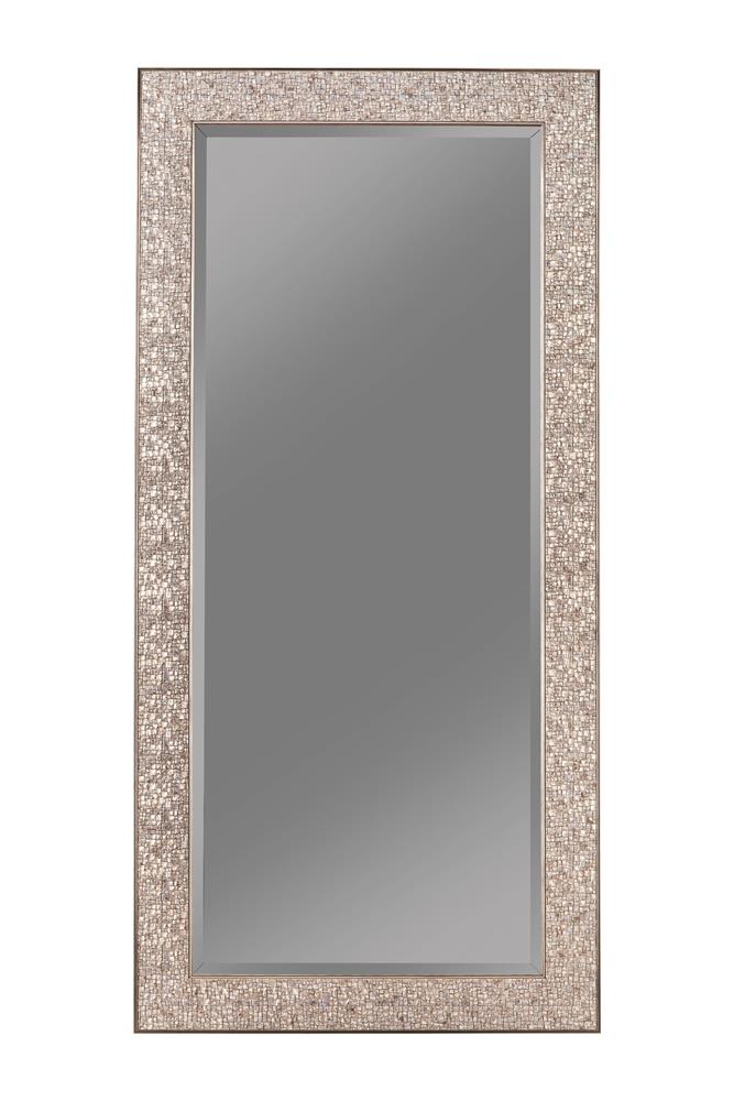 Rollins Silver Sparkle Rectangular Floor Mirror