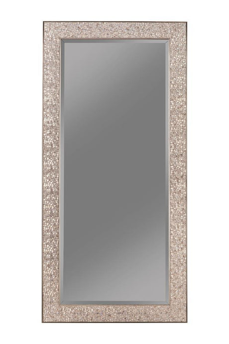 Rollins Silver Sparkle Rectangular Floor Mirror by Coaster at Eve Furniture