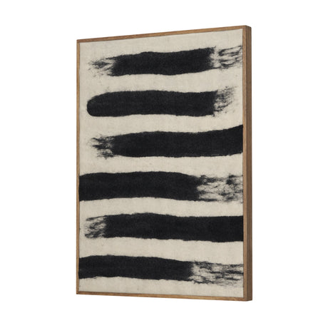 Rollins Small Cream w/ Black Stripes Wool Framed Art by Mercana at Eve Furniture